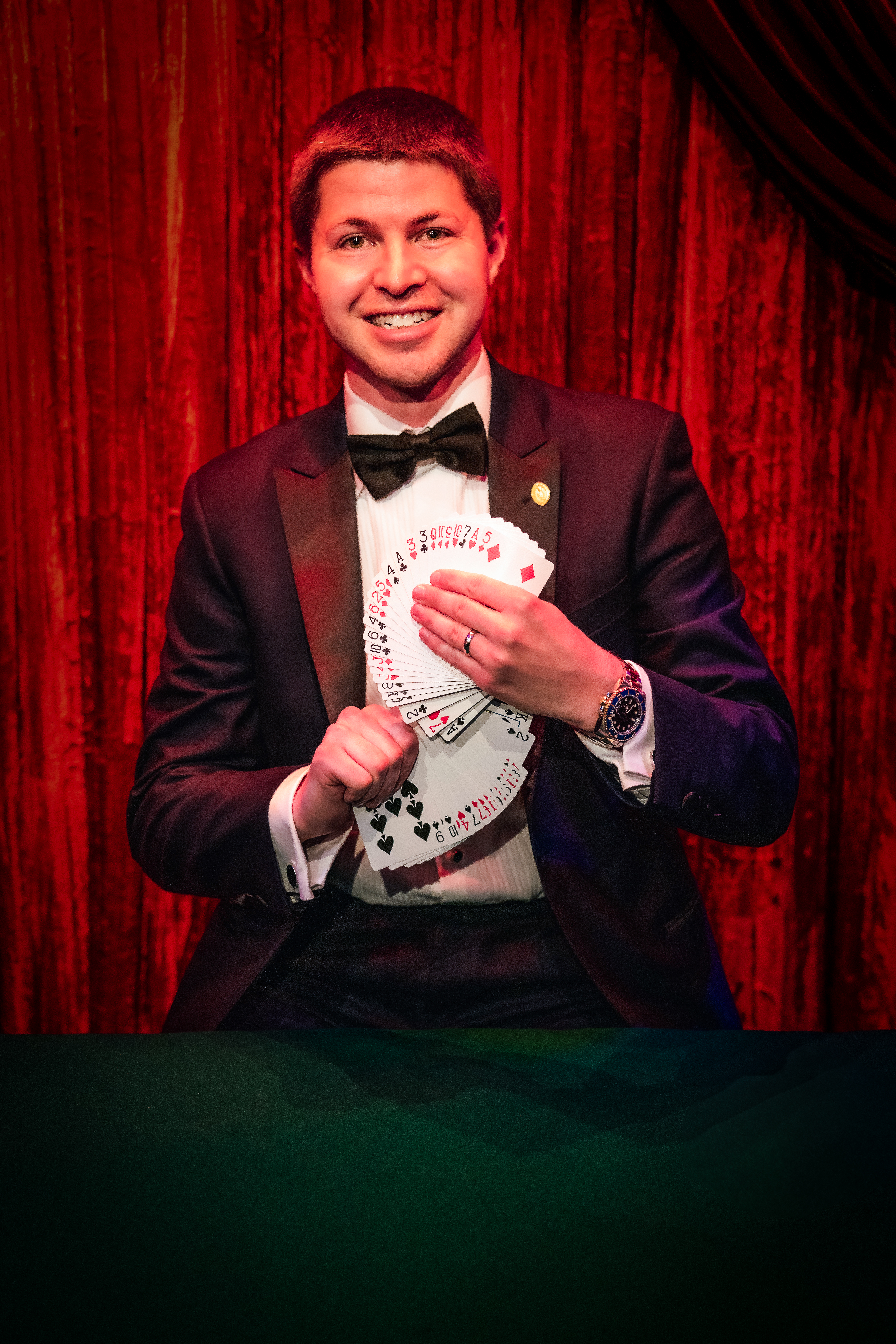 Zach Windell performing close-up card magic